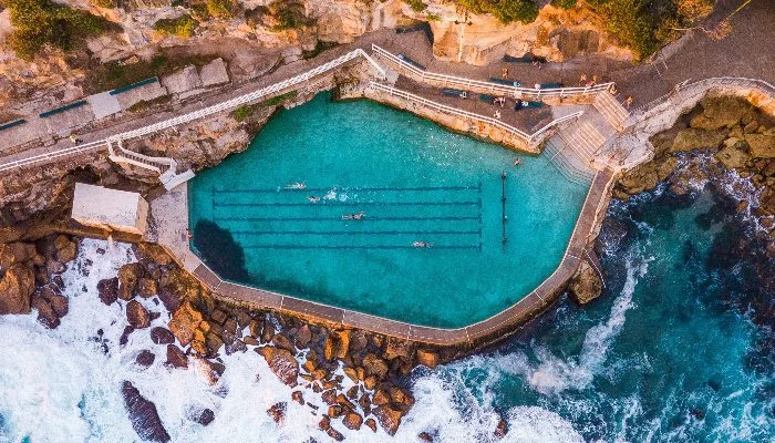 A pool by the ocean in Bronte Australia