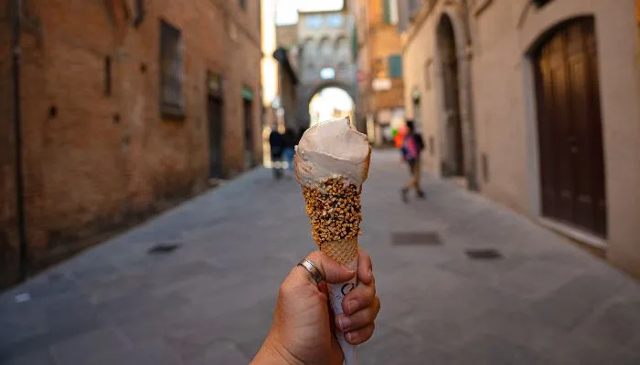 A gelato cone