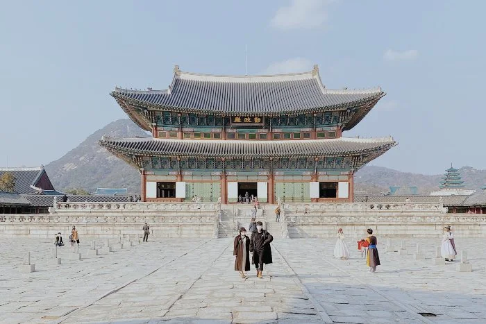 The exterior of Gyeongbokgung Palace in Seoul South Korea